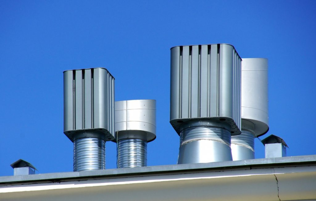 Industrial ventilation on a roof to help illustrate industrial process ventilation.